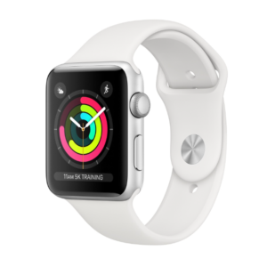 Apple Watch Series 3 GPS, Caja de Aluminio Color Plata de 42mm, Correa Deportiva Blanca